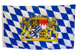 AES 3x5 Bavaria Bavarian Lion Crest Royal Flag 5&#39;x3&#39; 150cm x 90cm Woven Polyeste - £3.91 GBP