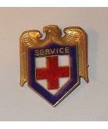  Vintage Red Cross Organization Lapel Pin Service Eagle One Inch plus - $19.95