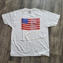 New Vintage 1999 Budweiser American Flag Beer Alcohol White X-Large T-Shirt - $14.84
