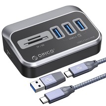 ORICO USB C Hub to SD Card Reader, 3 Port USB 3.2 GEN 1 Hub with USB C t... - £41.83 GBP