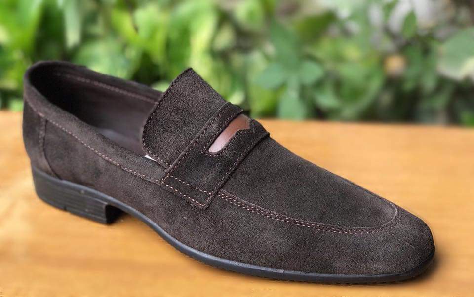 Handmade Men's Genuine Brown Suede Loafers & Slip Ons Formal Moccasins Shoes 201