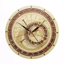 Prague Astronomical Clock in Wood Czech Republic Medieval Astronomy Wall Art - £30.79 GBP