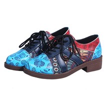 Women Retro Bohemian Flats Shoes Genuine Leather Lace-up Oxford Vintage Casual S - £36.91 GBP