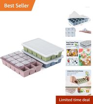 3-Pack BPA-Free Silicone Ice Cube Trays with Lids - Easy Release Ice Molds - $33.61