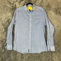 Descendant of Thieves Shirt Mens Medium Blue Check Relaxed Fit Longsleeve - $16.59