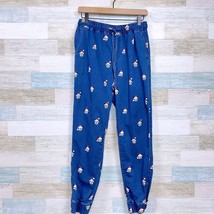 Disney Mickey Mouse Christmas Allover Print Jogger Jeans Blue Womens Large - $54.44