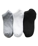 Black 3 Pairs Unisex Ankle Socks Sport Cotton Crew Socks Low Cut Invisible - £6.92 GBP