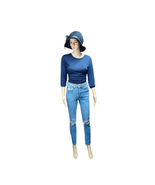 Re/Done Womens 24 Skinny Jeans Blue Distressed Medium Wash Button Fly Denim USA - $28.00