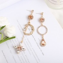 Korean elegant Moon twist ring Hanging Dangle Asymmetrical Earrings Bohemian Pre - £7.33 GBP