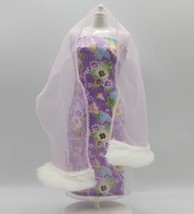 2002 Mattel Barbie Fashion Avenue # 25702 - Purple Floral Dress &amp; Sheer ... - $14.50