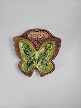 Treasure Craft Green Butterfly Ashtray Trinket Dish Vintage Georgia Souvenir - £13.22 GBP