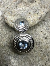 Vintage Fait à la Main Véritable Topaze Bleu 925 Argent Sterling Bouton Boucles - £105.90 GBP