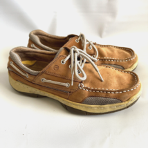 Magellan Outdoors Men Size 9 D Brown Leather Lace Up Boat Deck Shoes FWM... - $26.13