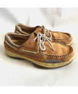 Magellan Outdoors Men Size 9 D Brown Leather Lace Up Boat Deck Shoes FWM... - £20.70 GBP
