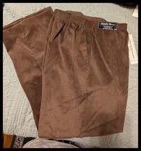 NWT Alfred Dunner Petite Brown Corduroy Pants Full Elastic Pockets 12P - $14.95