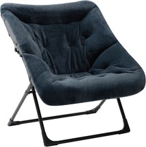 Hollyhome X-Large Saucer Chair, Comfy Oversized Folding Chair,, Navy Blue - £79.26 GBP