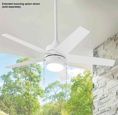 Hampton Bay Mena 44” LED Ceiling Fan Matte White Indoor Outdoor Reversible Blad Item image 9