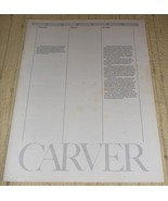Carver High Fidelity Audio Products Illustrated Catalog - $27.09 CAD