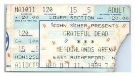 Grateful Dead Konzert Ticket Stumpf Oktober 11 1989 East Rutherford Neu Jersey - £42.25 GBP