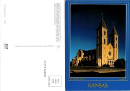 Kansas Victoria Saint Fidelis Church Surrounded Cathedral Plains VTG Postcard - £7.51 GBP