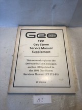 1991 Geo Storm Service Manual Supplement ST371-91S - £5.43 GBP