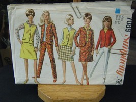 Simplicity 7089 Lined Jacket, Vest, Skirt &amp; Pants Pattern - Size 14 Bust 34 - $12.96