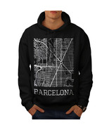Spain City Barcelona Sweatshirt Hoody Town Map Men Hoodie - £16.77 GBP