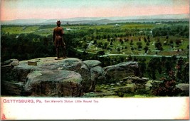 1900s Tuck&#39;s Cartolina Gettysburg Pa General Warren Statua Little Round ... - £6.49 GBP
