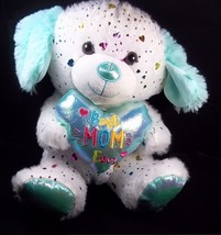 Way to Celebrate Best Mom Ever Heart plush Puppy foil hearts 10&quot; NEW 2023 - £8.57 GBP