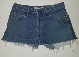 Levi&#39;s 505 Cutoff Denim Shorts Booty Jean Size 32 - $29.65