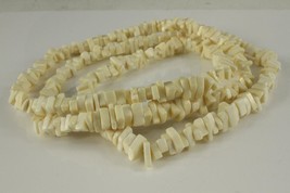 VINTAGE Geometric Bead Ethnic African Necklace 36&quot; Water Buffalo Bone Necklace - £27.37 GBP