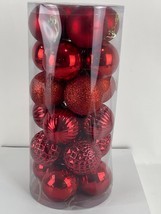 Christmas Balls 24 Pcs 6 mm Red Shatterproof Christmas Ball Hang A10 - £15.97 GBP