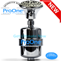 ProOne Chrome Shower Filter Includes ProMax Filter &amp; Massage Showerhead - £66.33 GBP