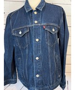 Levi Strauss Denim Jean jacket Large Trucker Coat Cotton Levi&#39;s Mens Y2K... - $1,235.73 MXN