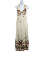 YOUNG INNOCENT BY ARPEJA WOMENS SIZE 7 HALTER PRINT MAXI DRESS - €68,56 EUR