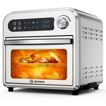 MOOSOO Air Fryer Oven 10.6 QT Toaster Oven Combo w/ Digital Screen 8-in-1 Silver - £74.71 GBP