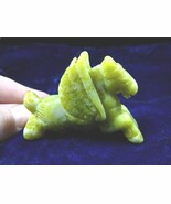 Y-PEG-RU-713) yellow white PEGASUS flying wings horse Figurine carving g... - $24.02 CAD