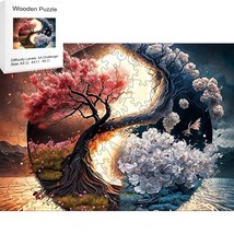 Wooden Jigsaw Puzzle  Tree of Life and Yin Yang  Size Appx x 6.6 x 9.08 - $13.99