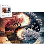 Wooden Jigsaw Puzzle  Tree of Life and Yin Yang  Size Appx x 6.6 x 9.08 - £10.95 GBP