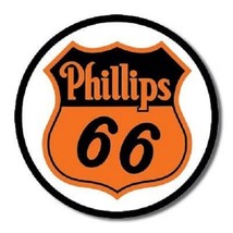 Phillips 66 Shield Logo Gasoline Service Gas Round Retro Vintage Metal T... - $21.99