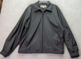 Natural Issue Heavy Rain Jacket Mens Medium Black Long Sleeve Collar Full Zipper - £14.50 GBP