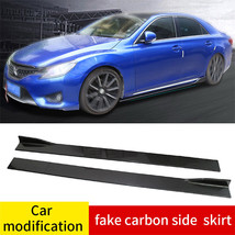 6PCS Carbon Look Extension Side Skirt Rocker Splitters Winglet Diffuser 86.6&quot; - £49.57 GBP