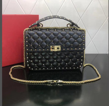 Luxury design shoulder bag full rivet bag fashion messenger bag, high-quality le - £147.15 GBP