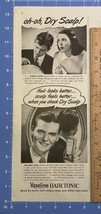 Vintage Print Ad Vaseline Hair Tonic Dry Scalp Dandruff Hair Care 13.5&quot; ... - $9.79