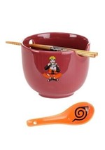 Naruto Shippuden Ceramic Ramen Noodle Bowl Set W/ Chopsticks Spoon Licensed NEW - £24.70 GBP