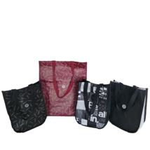 Lululemon Reusable Bag Lot Large Burgundy Shopping Tote &amp; 3 Lunch Bag Si... - $18.46