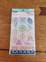 Dreamcatcher Recollections Color Splash Clear Acrylic Stamp &amp; Stencil Set NEW! - £3.53 GBP