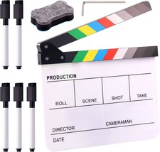 Swpeet 8 Pc\. 10&quot; X 12&quot; Acrylic Film Movie Directors Clapboard Kit, Magnetic - £26.67 GBP