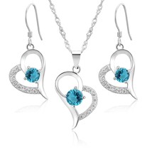 You Are the Only One in My Heart Sterling Silver Pendant Necklace With Earrings - £57.99 GBP