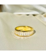 2Ct Baguette Simulated Diamond 14k Yellow Gold Plated Wedding Half Etern... - £87.65 GBP